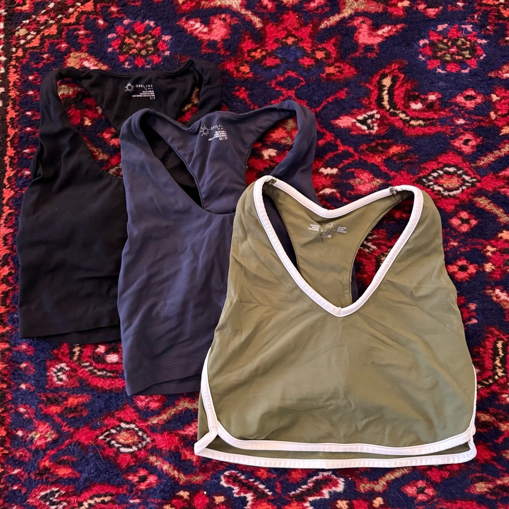 Set of Three Offline Athletic Tank Tops